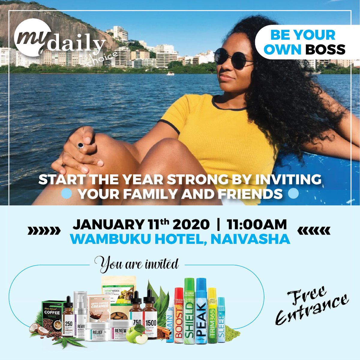 JessicaKyJohn's tweet photo. Have you heard of MyDailyChoice?. No? We are in Naivasha tomorrow 11th Jan at Wambuku hotel for business opportunity presentation. Join us https://t.co/cupIkIynPx