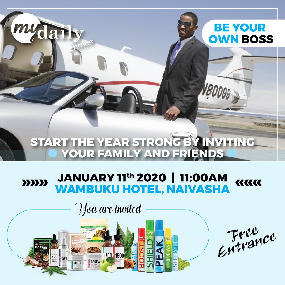 JessicaKyJohn's tweet photo. Have you heard of MyDailyChoice?. No? We are in Naivasha tomorrow 11th Jan at Wambuku hotel for business opportunity presentation. Join us https://t.co/cupIkIynPx