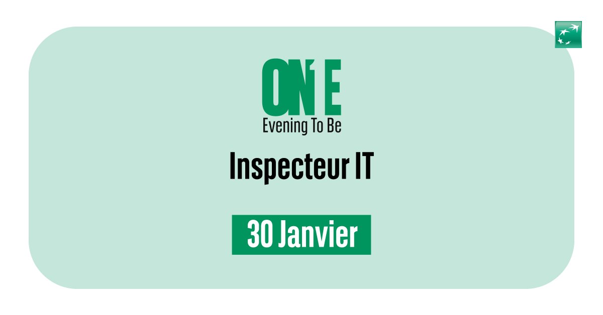 #IT 👨‍💻👩‍💻Envie de nouveaux challenges ? 
L’Inspection Générale recrute ses inspecteurs #IT (H/F)🔎💻.
Participez à une soirée exclusive le 30 janvier pour échanger avec les équipes et profiter d’un processus de recrutement accéléré.
👉group.bnpparibas/emploi-carrier…