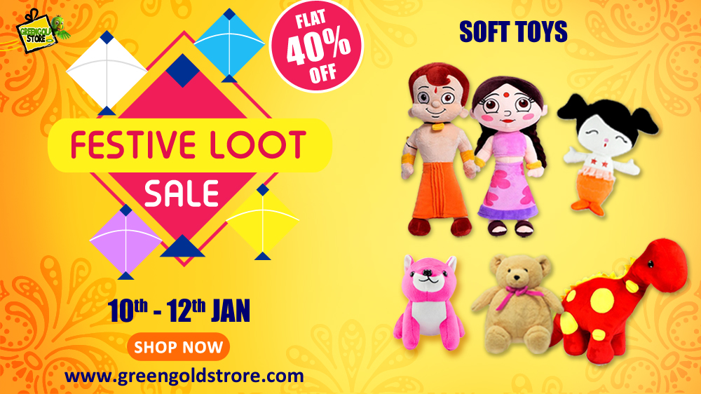 GreenGoldStore's tweet photo. Grab your kids favourite #SoftToys @ #FestiveLootSale & get Flat 40% discount while shopping!!
Order Now: https://t.co/zYhcV0kCWf
#SeasonsFirstSale #3DaysSale #SaleIsLiveNow #GenericToys #KidsSoftToys #FestiveShopping #Shopping #GreatDeals #HugeDiscounts #GreenGoldStore https://t.co/ogjAIRnvUf