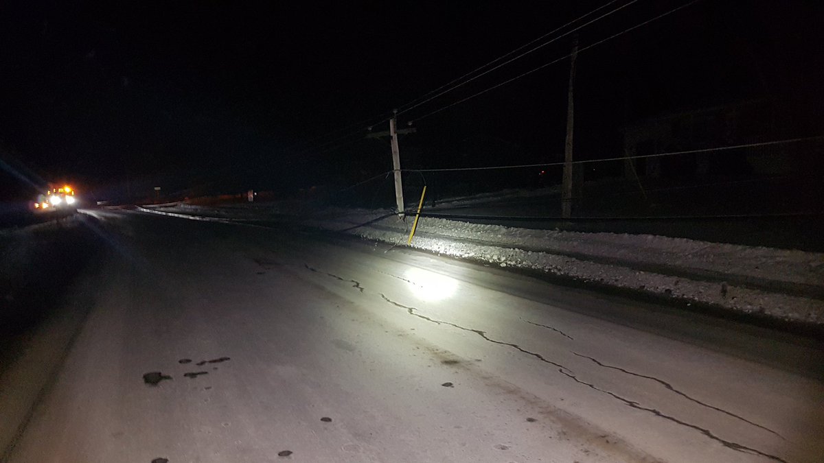 Pole snapped in half