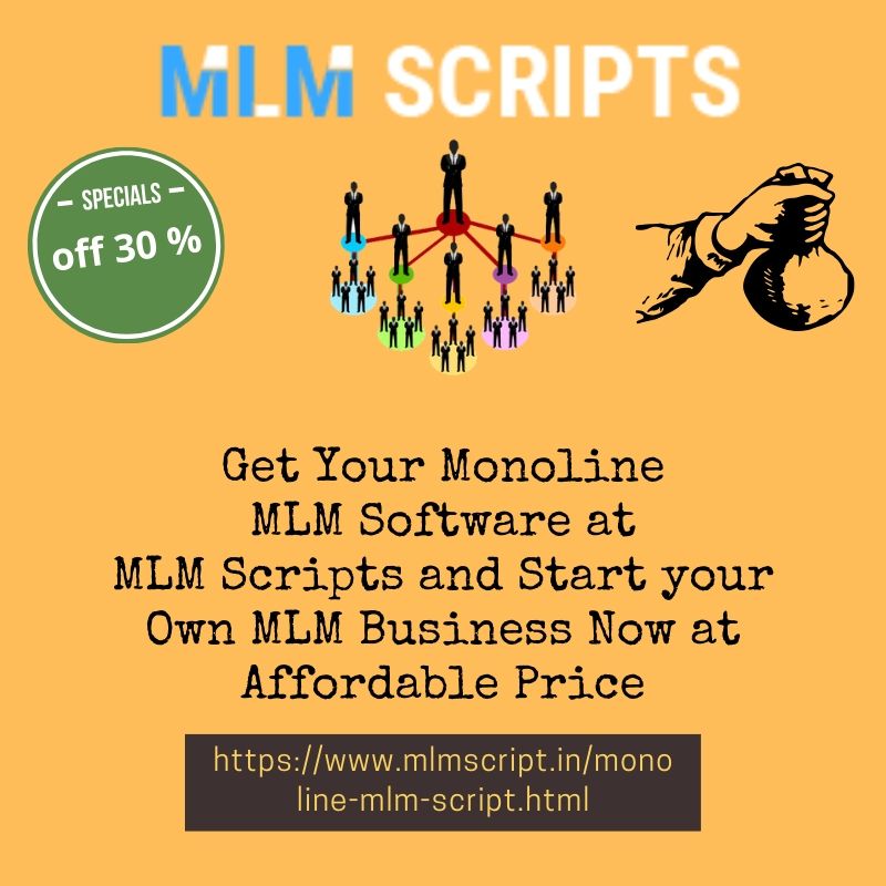 sathish19491324's tweet image. Get Your Own Monoline MLM Software at MLM Scripts and Start your Own MLM Business Now at Affordable Price we give you a 1 year technical support and 6 months free for more info call: (+91) 9790033533 are
Visit: bit.ly/2QZIT1Q
#SingleLegMLMPlanScript #MonolineMLMScript