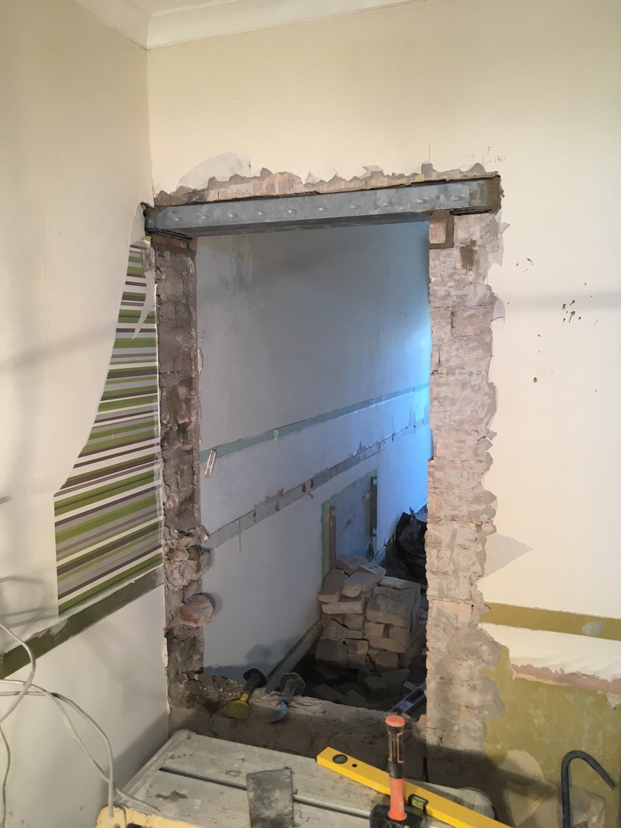 iamdisruptive's tweet photo. My first DIY structural opening at the Amble Project ... and the house is still standing! https://t.co/dPApsu75Cn