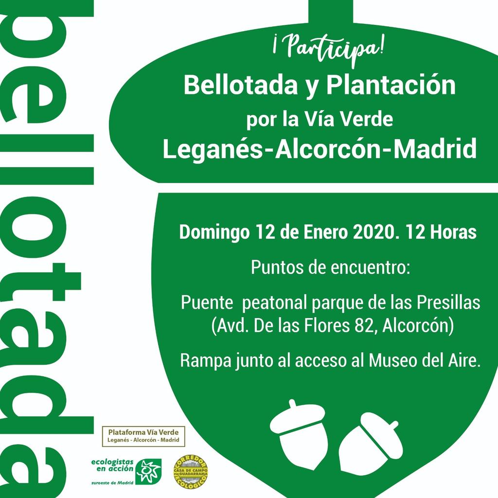 EeAmadrid's tweet photo. Una bellotada para reivindicar
 la vía verde para uso peatonal y ciclista que una el Anillo Verde Ciclista de Madrid desde Aluche con la estación de Leganés.

https://t.co/H1QtRkuSGy https://t.co/luGJcECclE