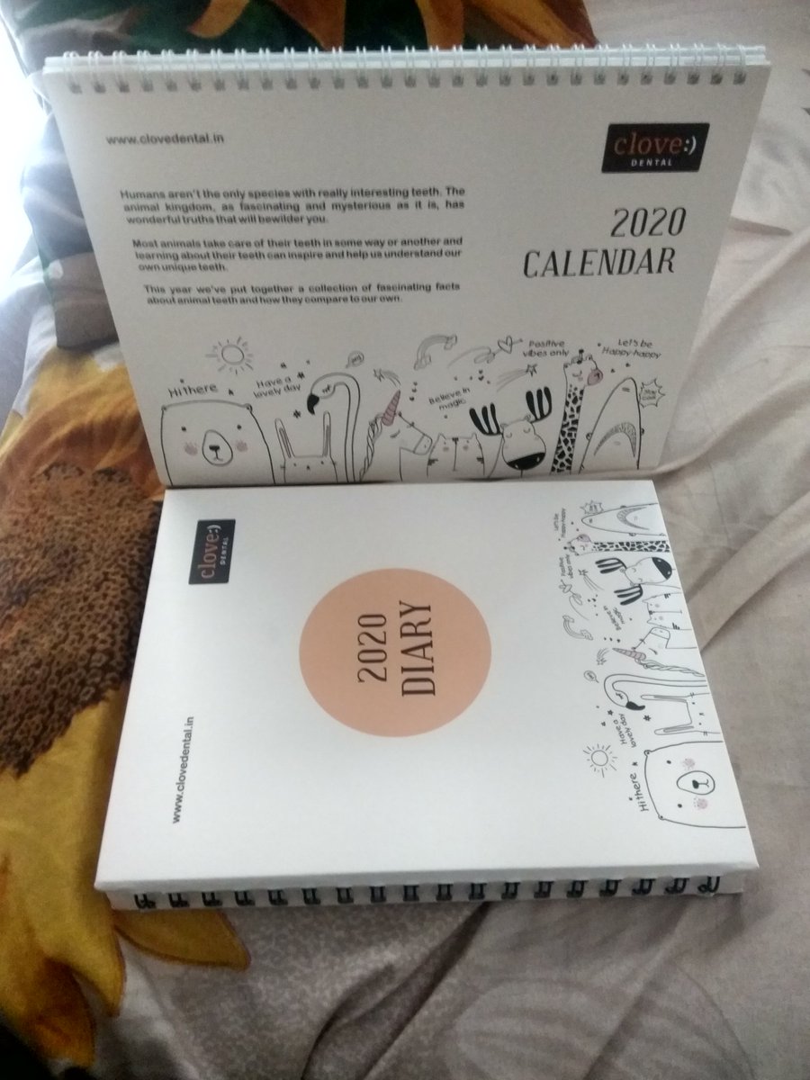 Thank you @Clove_Dental for this 2020calendar & diary & Thank you for the updates @india4contests