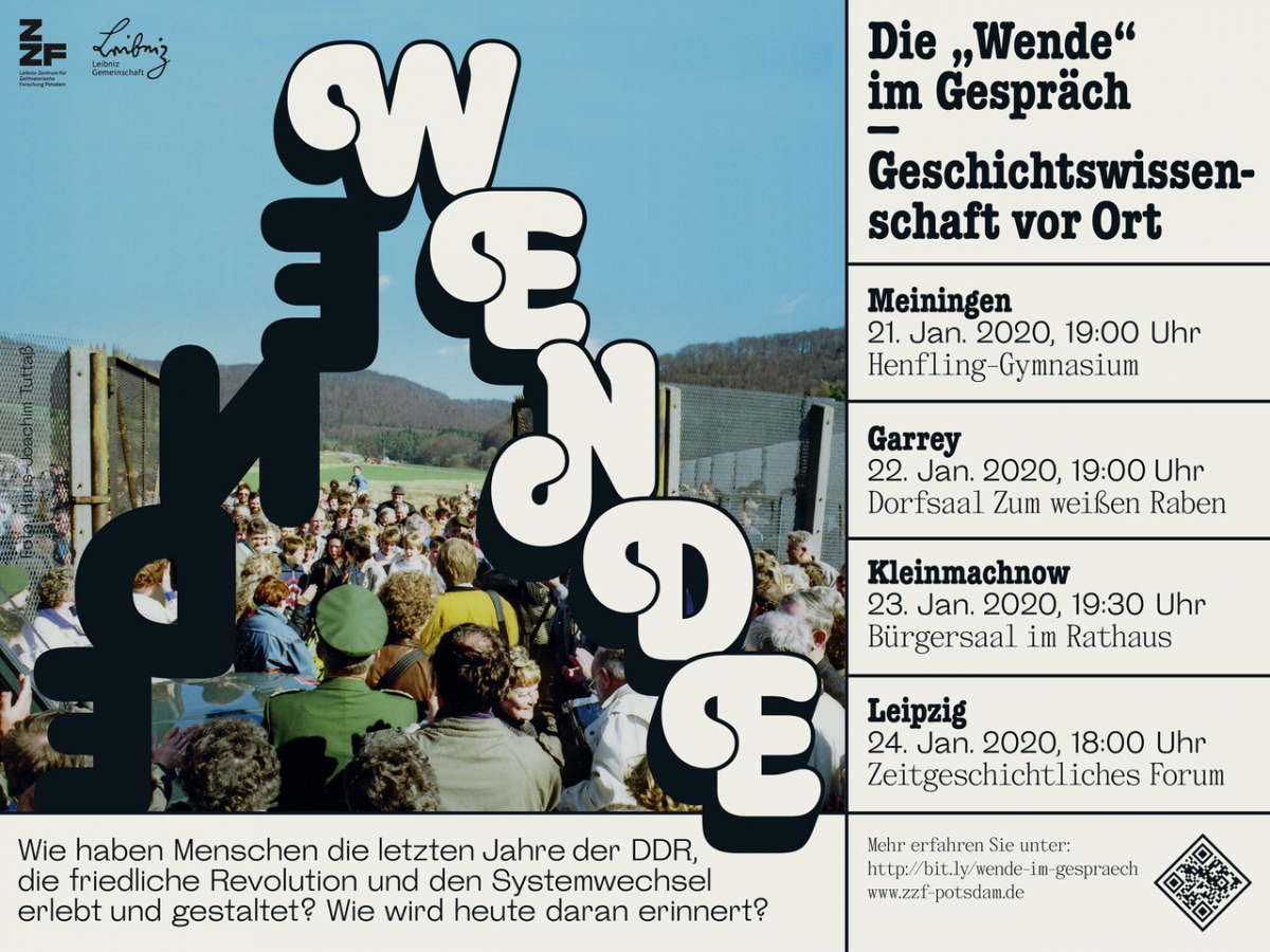 zzfpotsdam's tweet photo. Wie haben Menschen die letzten Jahre der #DDR und die "Wende" erlebt? Wie erinnern sie diese Zeit heute? Über diese Fragen möchten sich ZZF-Historiker*innen an vier Abenden mit Gästen in #Meiningen, #Garrey, #Leipzig und #Kleinmachnow austauschen.
Infos: https://t.co/9tpApfwVl7 https://t.co/EB5f4nRNxx
