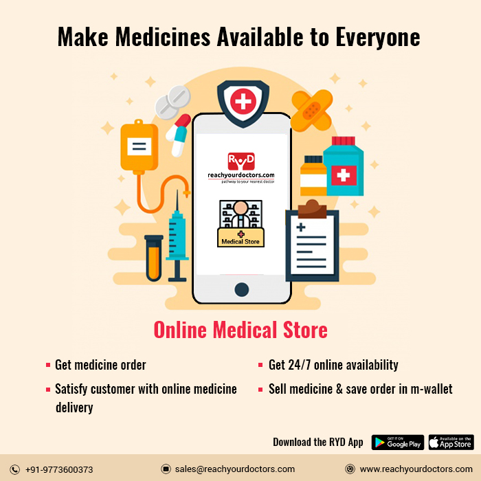 ReachYourDoctor's tweet photo. #RYD all in one integrated #medical platform allows online presence to #Pharmacy now sell your #medicine online. One stop place of getting medicine order by customer and deliver at their home. 
Call Us @ +91-8506080372 / +91-9773600373
Visit Us @ https://t.co/ZCrCq5xx8o https://t.co/AbGSKjnZdh