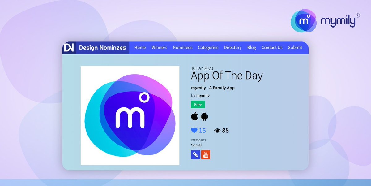 mymilyApp's tweet photo. We are proud to announce that #mymily app got featured as “App of the Day”. Thank you @designnominee for featuring us. 

Install @mymily today. 
https://t.co/Pn86qt4SGQ

#familyapp #family #bestapp #appoftheday https://t.co/0Z7ynFYTNF