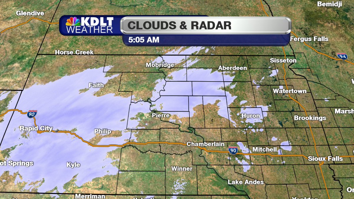 Keeping an eye on some light snow in central South Dakota this morning. The snow should move to the southeast through the day and fall apart. #sdwx