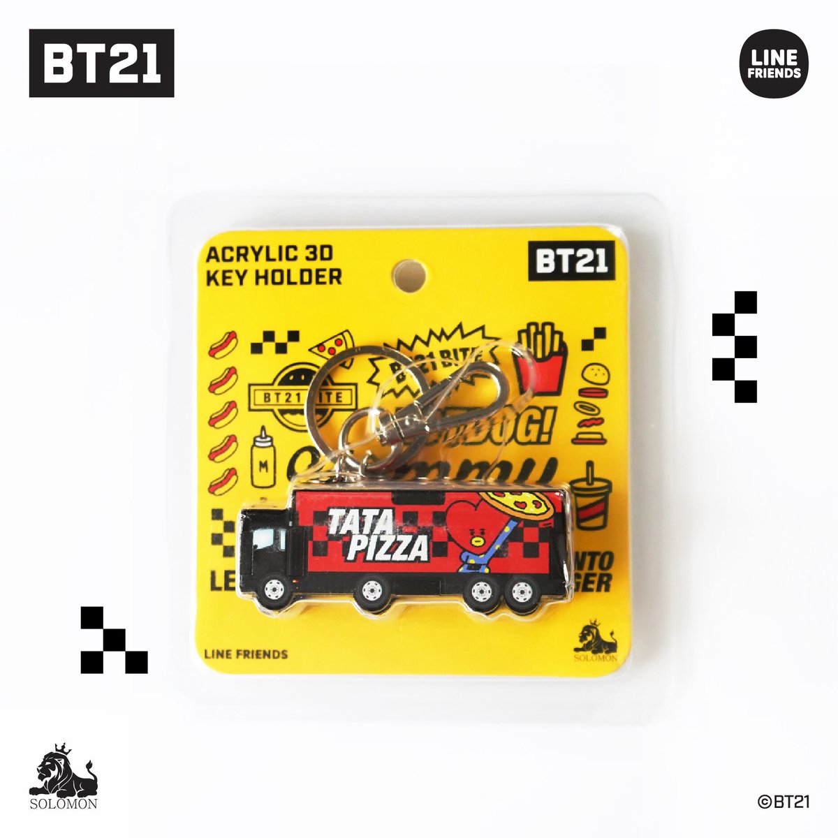ソロモン商事 Line Friends公式ライセンシー V Twitter ハンバーガー ピザ ホットドッグ 何が好き 好きなの選んでね 3dキーホルダー キーホルダー キーリング 新商品 フードトラック ミニチュアトラック バイト 新年プレゼント Bt21 Koya Rj