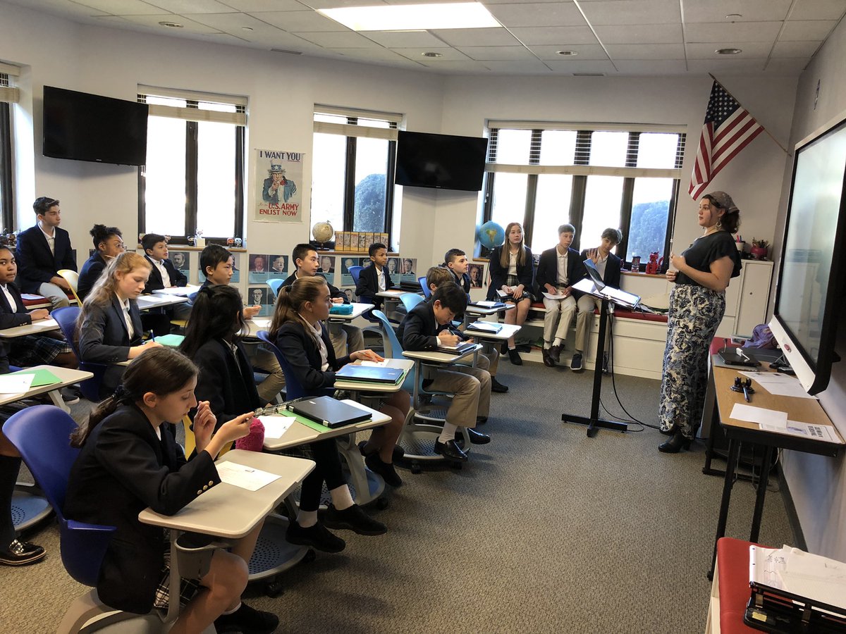 BCDS_History_56's tweet photo. Global studies college freshman, Katie Solosky, inspired Upper School students @BuckleyCDS about her passion for taking action to make a more sustainable world. She is currently spending a year in Costa Rica. #weLEAD #Sustainability @icivics https://t.co/D51AWeqia0