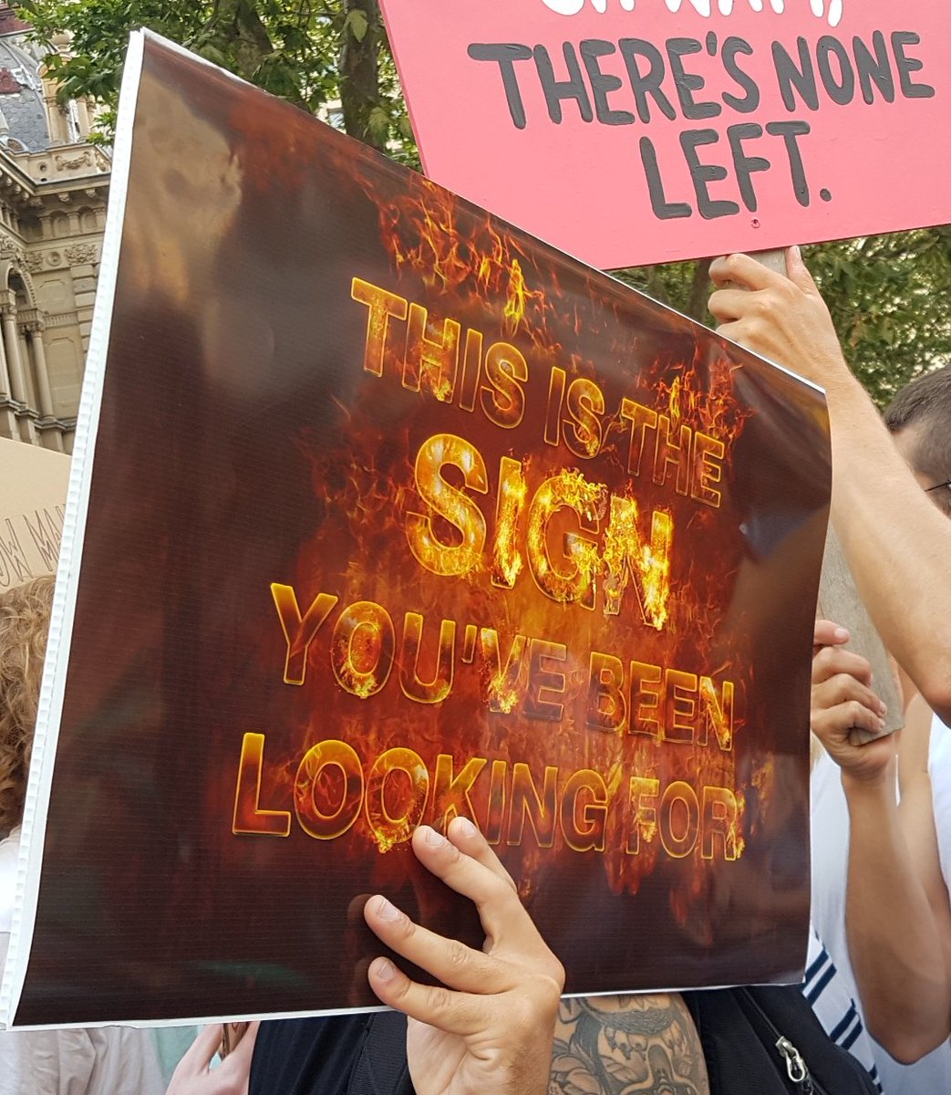 More great signs from tonight's Sydney Town Hall #climateprotest 
#SackScoMo 
#auspol