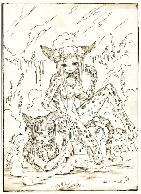 飲み過ぎです! #きょうの休憩絵 