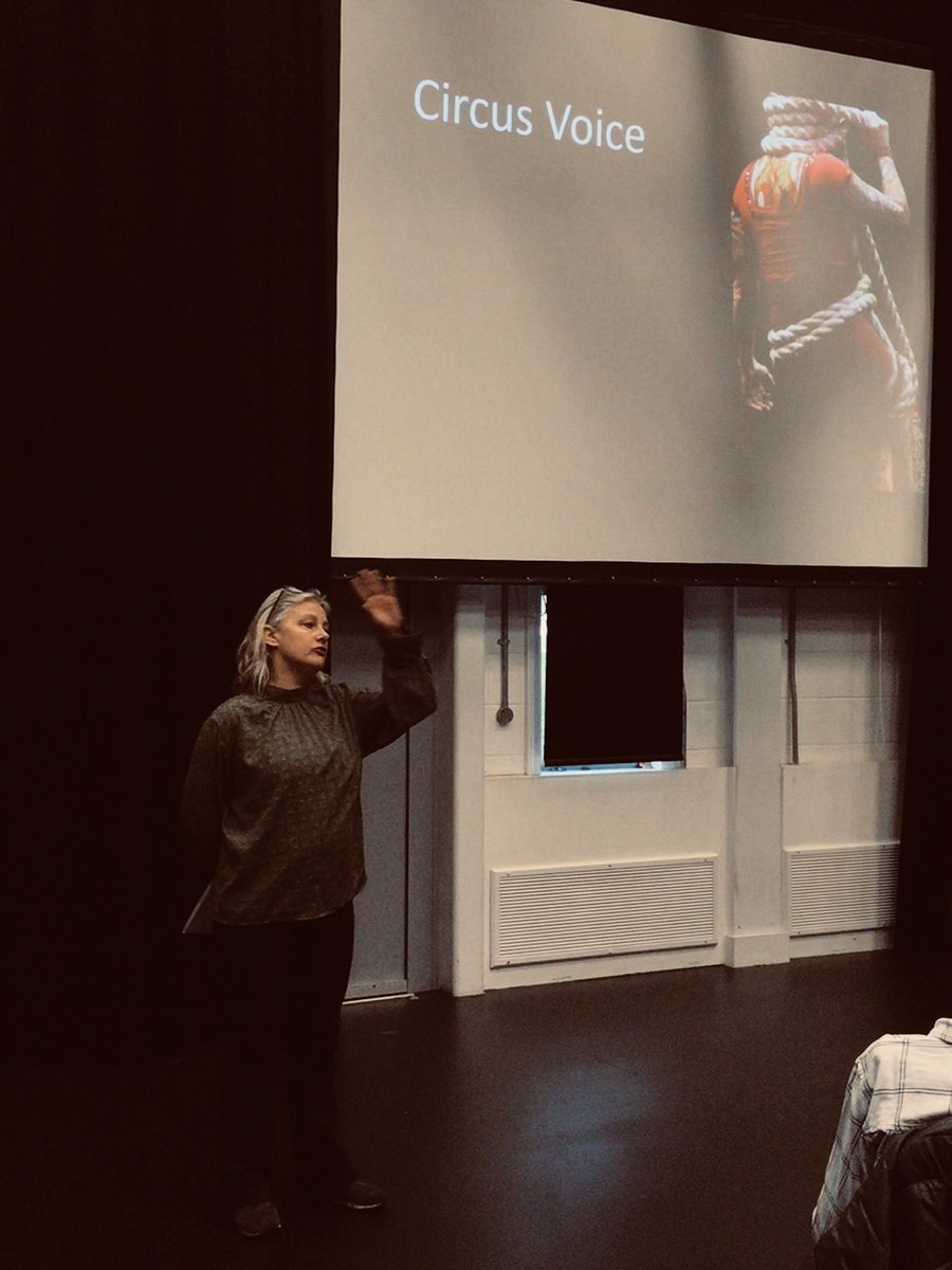 digiperformer's tweet photo. The fantastic @MishWeaver discussing the disappearance &amp; the advent of the circus-voice &amp; her developing practice as circus maker, researcher &amp; teacher. We were treated to a screening of her film ‘I will wait’ with performer Tilly Lee-Kronick. #IPPT2020 [Sorry for tech issues] https://t.co/g7JFvSH0u0