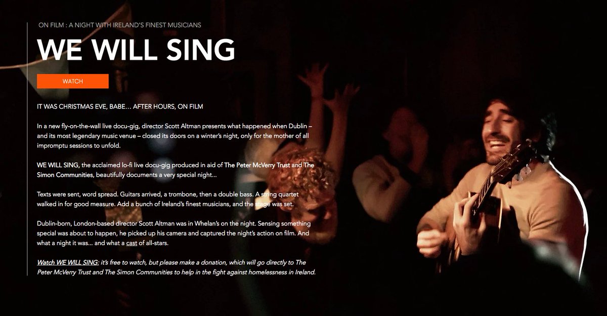 BottleDublin's tweet photo. Shout out to our talented director @scottaltman and his new film We Will Sing! The film showcases some of Ireland's finest musicians with footage from Whelan's back on Christmas Eve, 2016, all in support of aiding the homeless.

Check out the trailer at https://t.co/p2Yo7cGk6U https://t.co/NGPY5w2mMY