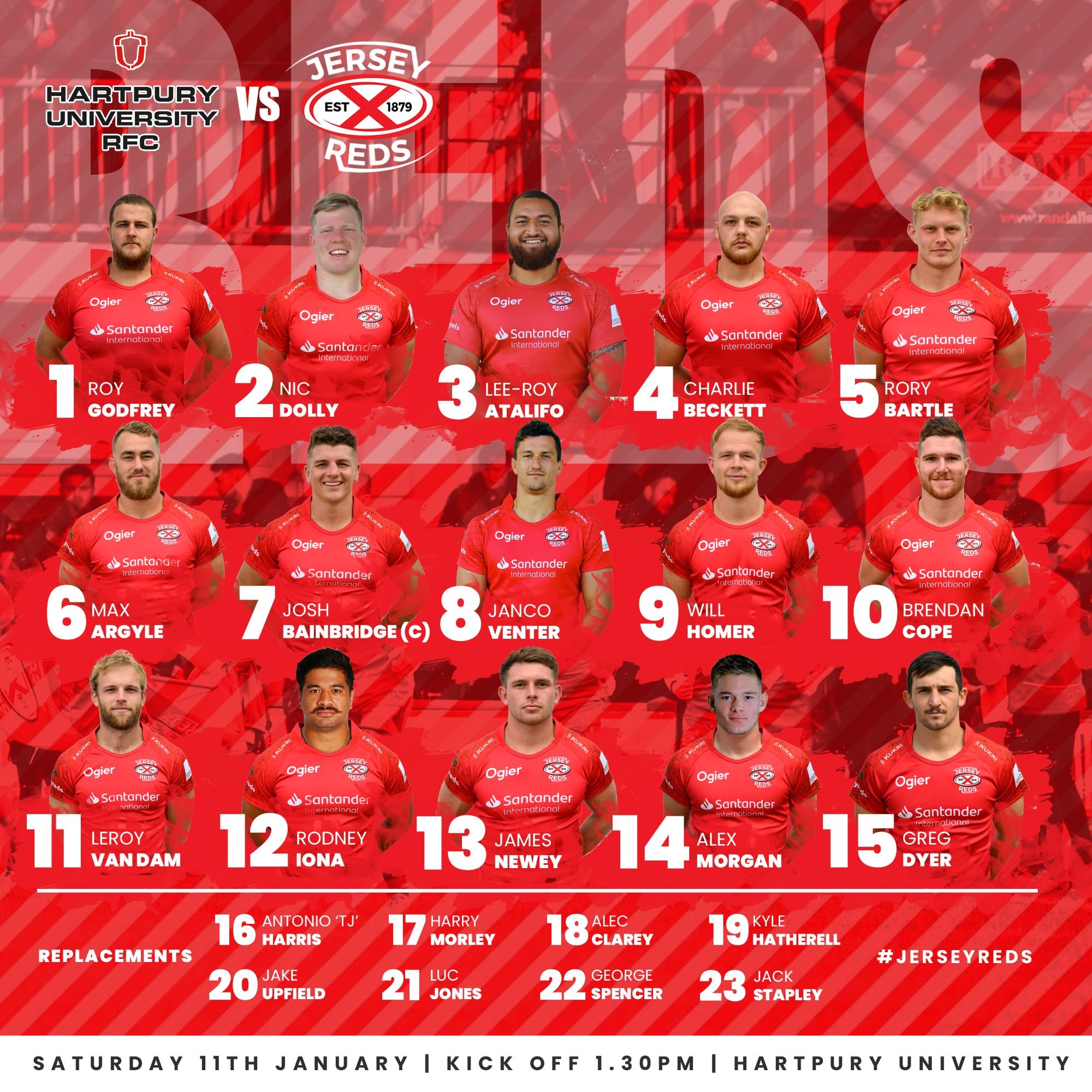 Jersey Reds on Twitter "TEAM NEWS here's the Red XXIII who will take