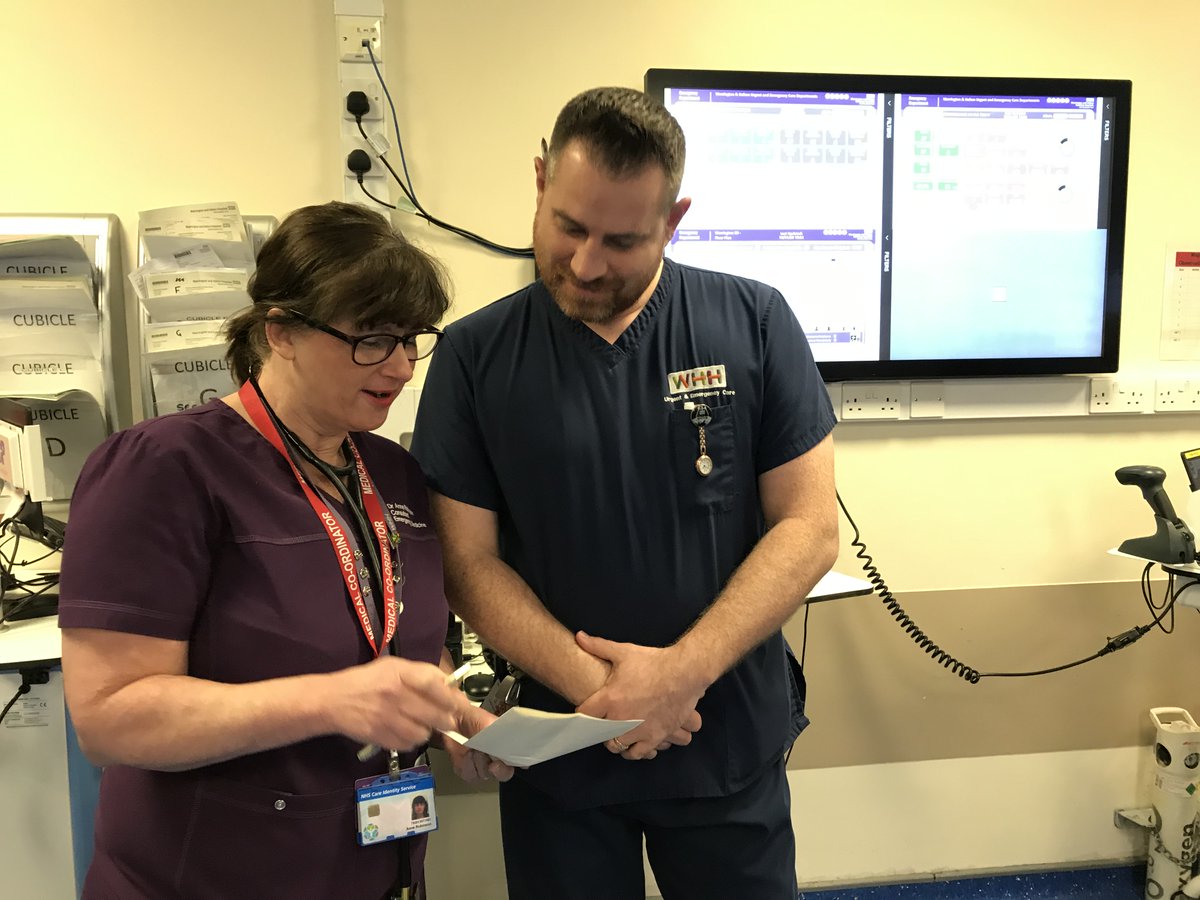 NorthCandMNHS's tweet photo. On duty today is Anne, our medical coordinator working with Andy, our Nurse coordinator and is responsibility for flow and to ensure timely decision making of the clinical care of our patients. The department is currently tracking 49 with 3 ambulances inbound #letsdoitogether https://t.co/skzvW3ibZy