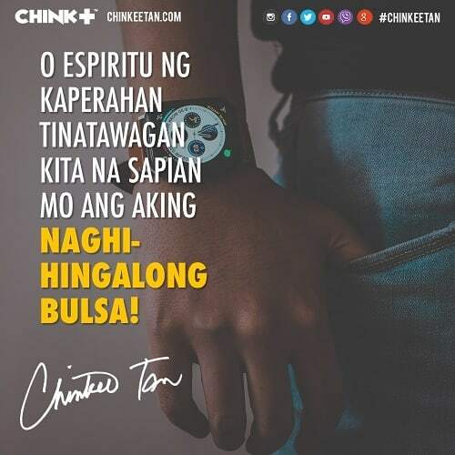 chinkeetan's tweet photo. #KaChink #Hugot of the Day: "O #espiritu ng #kaperahan tinatawagan kita na #sapian mo ang aking naghihingalong #bulsa!" - - -
For more funny and inspiring tips,
Like and Subscribe at my Youtube channel. Link in my bio. https://t.co/D2OiPwukKO https://t.co/WRrlgyV0ae