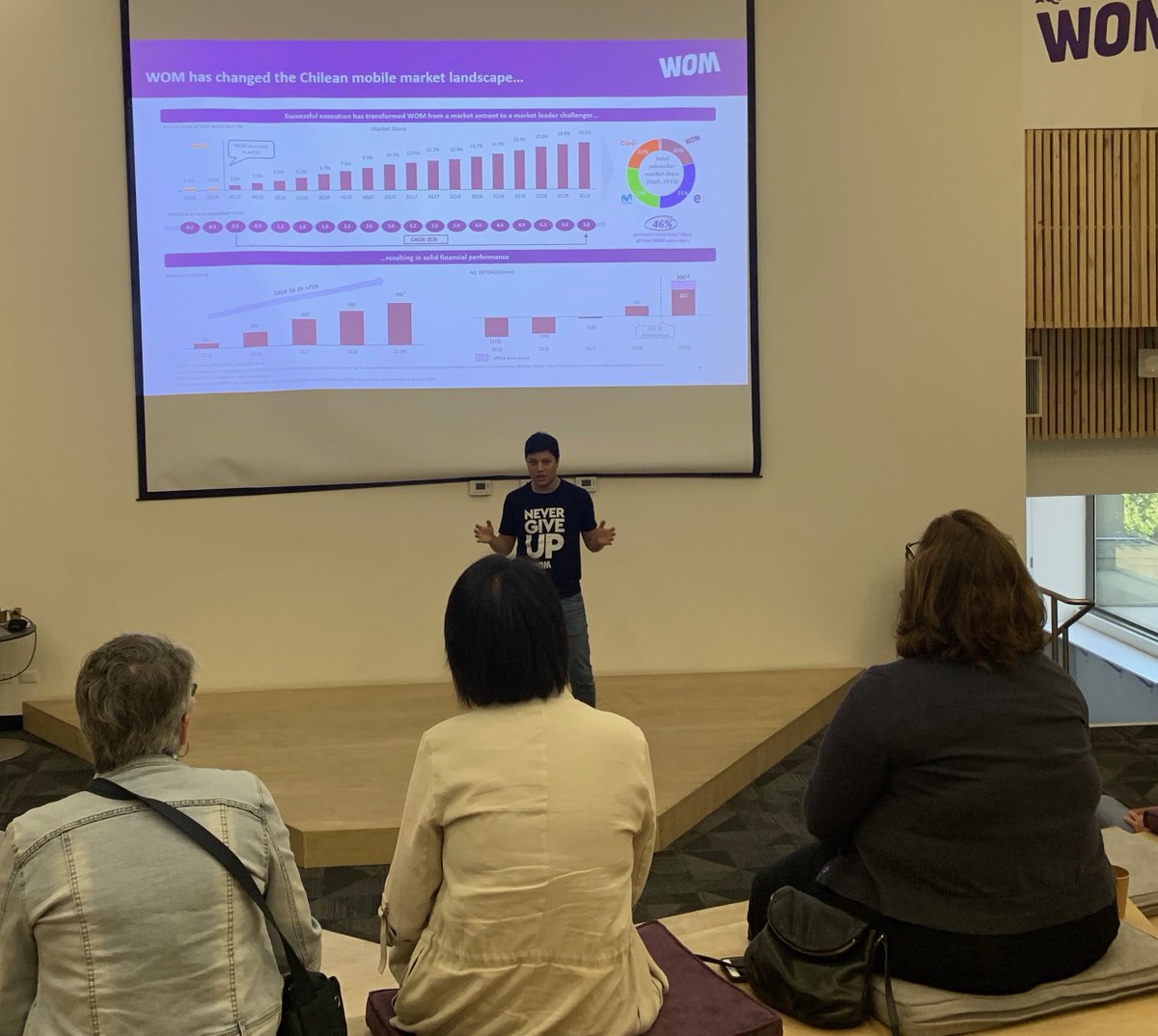 TempleCIBER's tweet photo. Our visit to @womchile highlighted the disruptive force of this innovative telecom company amidst a largely consolidated market in Chile. Our #FDIB participants were infected by the enthusiasm of our speakers! An excellent case study for any IB class. @TempleCIBER @GoGlobalED https://t.co/p7p7vdcdlQ