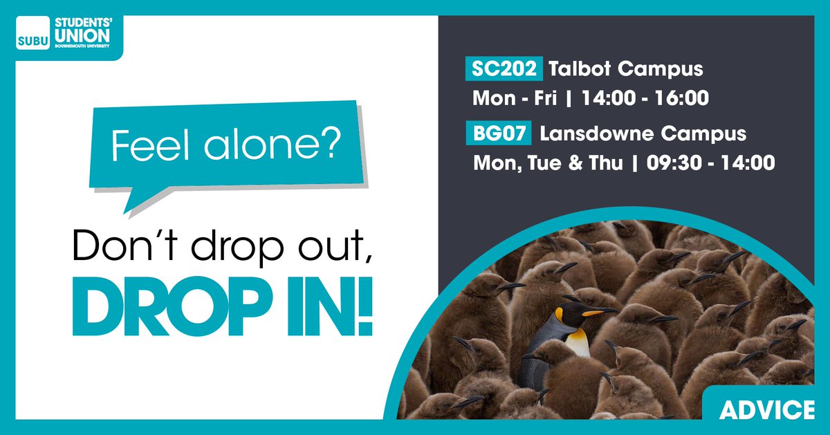 SUBU Advice (@subuadvice) on Twitter photo Coming back to Uni after the holidays isn't always easy....don't feel alone. If you need a chat with one of our Advice Workers then pop us an email subuadvice@bournemouth.ac.uk or ☎️01202 965779 Coming back to Uni after the holidays isn't always easy....don't feel alone. If you need a chat with one of our Advice Workers then pop us an email subuadvice@bournemouth.ac.uk or ☎️01202 965779
