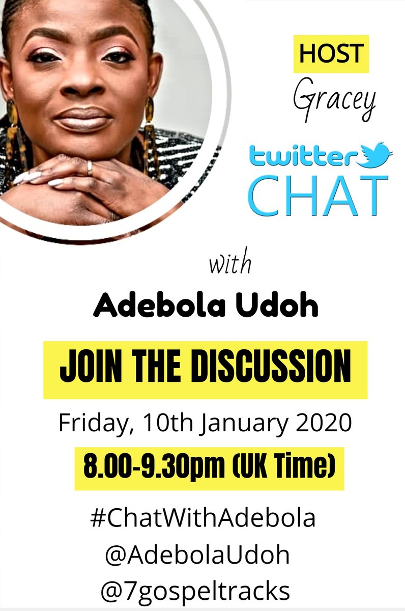 7gospeltracks's tweet photo. The new year is filled with new possibilities & begins with #ChatWithAdebola
The UK-based female gospel artist (@AdebolaUdoh) joins us tonight to discuss her story, music & goals for 2020!
Time: 8.00pm (UK Time)
Date: Tonight
#FridayFeeling #7GTChat https://t.co/rLIhlbixsK