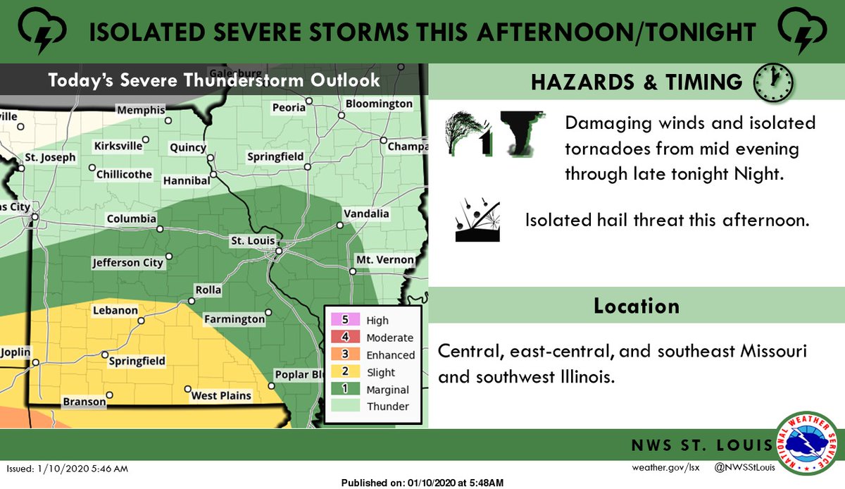 NWSStLouis's tweet photo. Isolated severe storms possible primarily this evening and overnight. #stlwx #mowx #ilwx #midmowx https://t.co/JJ5WdS832A