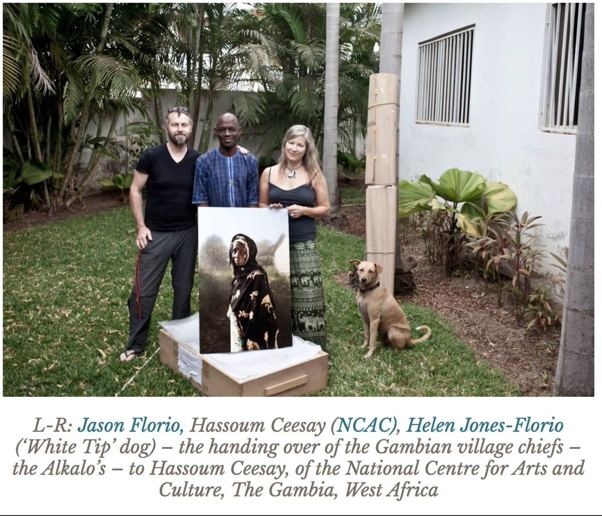 floriophotoNYC's tweet photo. #ThrowBackFriday 10/01/2017 Jason Florio's #portraits of Gambian #Alkalo's (village chiefs), exhibited in the National Centre for Arts & Culture Library, Banjul, after having donated the prints to them. Taken whilst on a 930km walk around The #Gambia 2009 https://t.co/wjvWWb7huk https://t.co/Va1sEQukhP