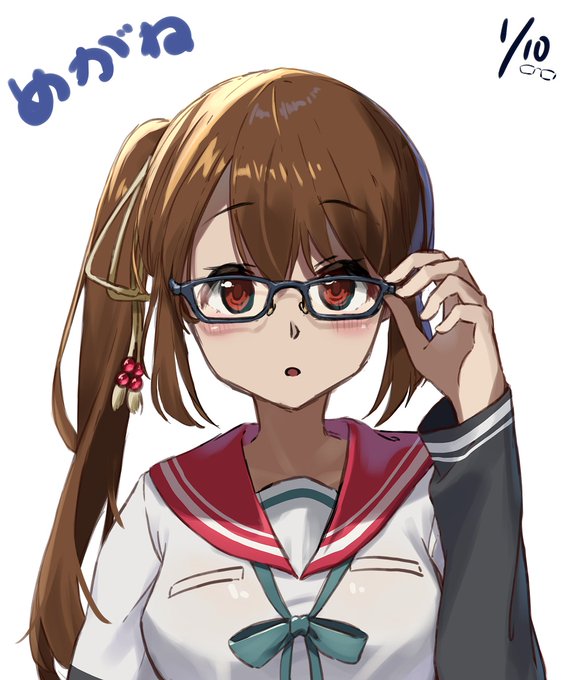 「adjusting eyewear school uniform」 illustration images(Oldest)