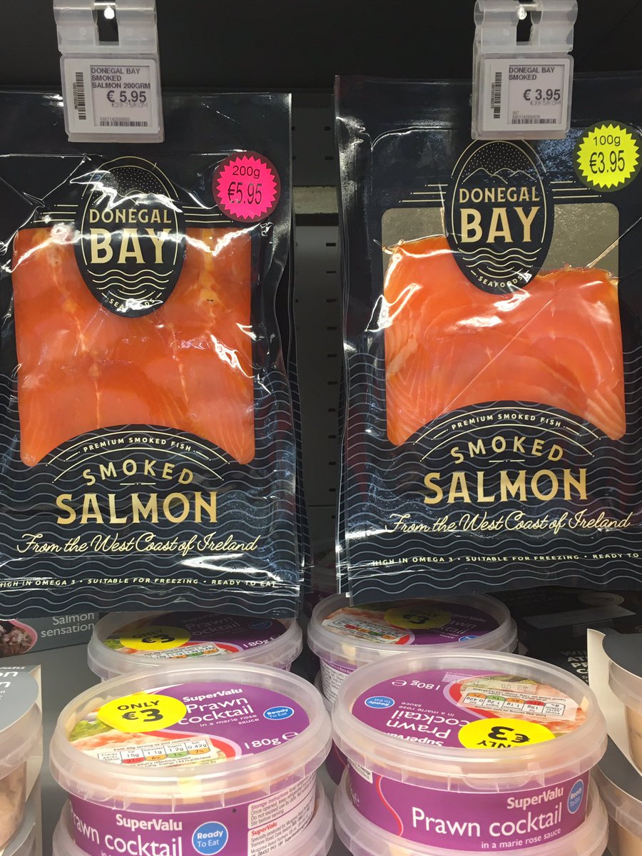 Our rebranded smoked salmon available in selected super valu stores from this week #supervalu #smokedsalmon #donegalbay #albatrossseafoods #localsupplier