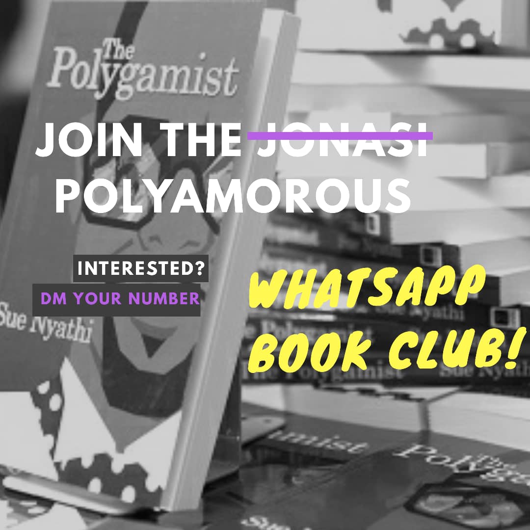 heyAnci's tweet photo. It is finally happening guys 😄 The Polyamorous book club is here and we want you to be a part of it..and the good part is that you get to hang out with @SueNyathi . DM your number so we add you #PolyamorousBookClub #FridayReads @ndakaripa https://t.co/5B6wQfOvgr
