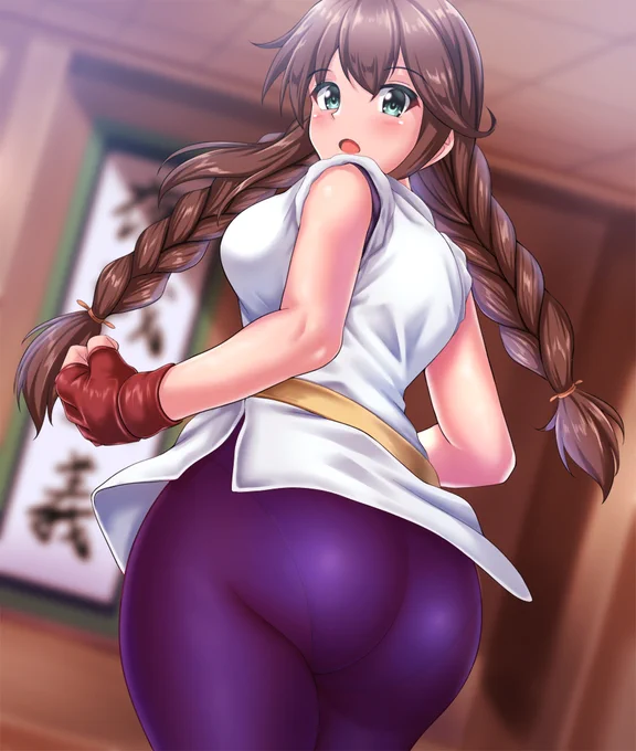 艦これ 「よゆうっチ」で極限流な能代
三つ編み繋がりで何となく
覇王翔吼拳を使わざるを得ない 