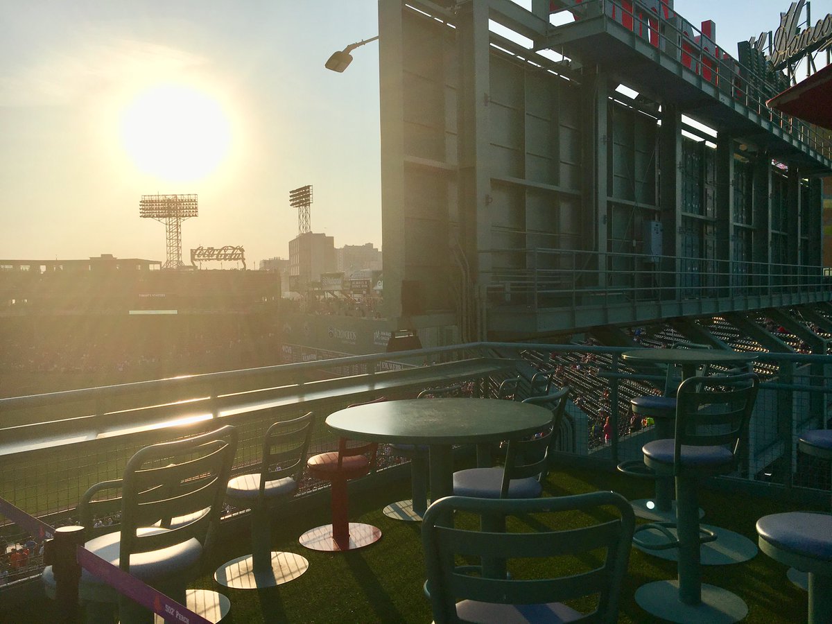 mustbefrontrow's tweet photo. Back at ya! The 502’ Perch seating at #FenwayPark “behind” the scoreboard and 502 feet from home plate. And it’s considered premium seating. #fanexperience https://t.co/uzJLDo21OX