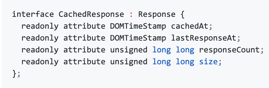 Screenshot of proposed interface for CachedResponse.
