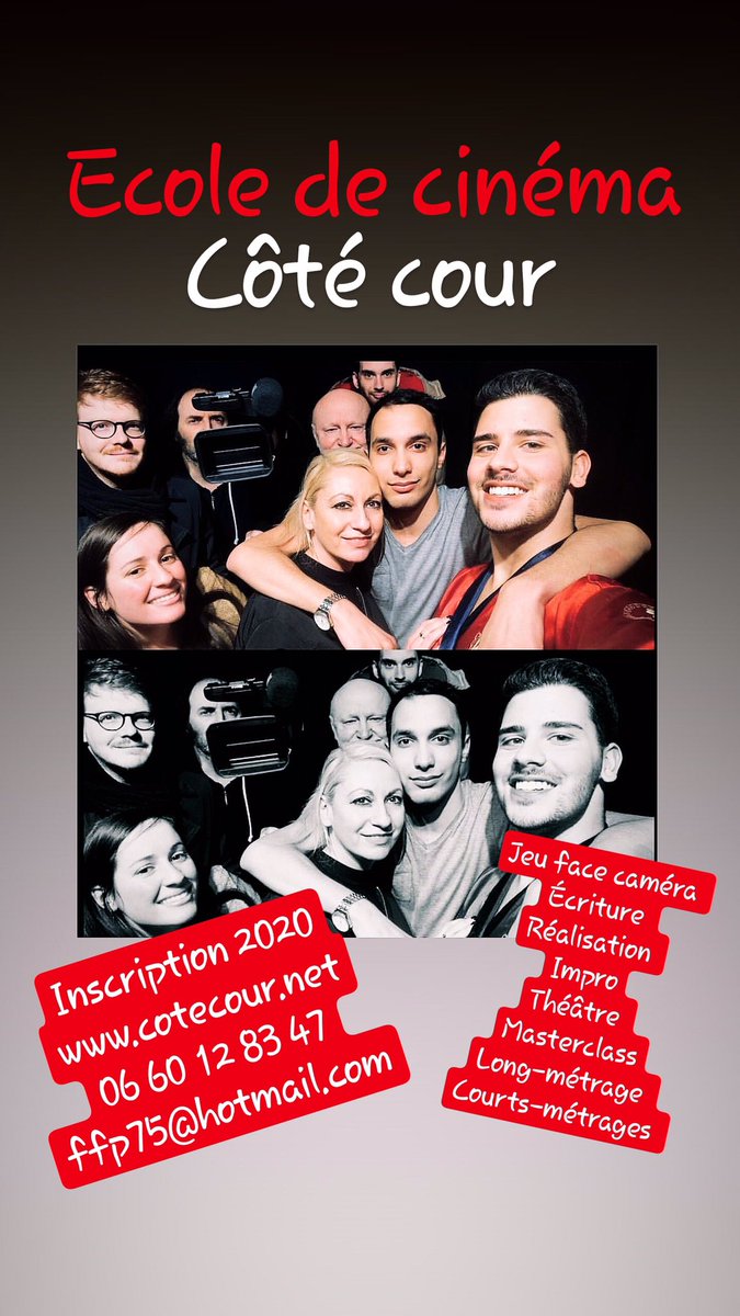 ffp75's tweet photo. École d’acteurs Côté Cour: inscriptions toute l’année au 0660128347 et sur https://t.co/T42313QXU0 #ecoledecinema #jeufacecamera #acting #tournages #longsmetrages #courtsmetrages #masterclass #paris https://t.co/SkXNNKCqmR