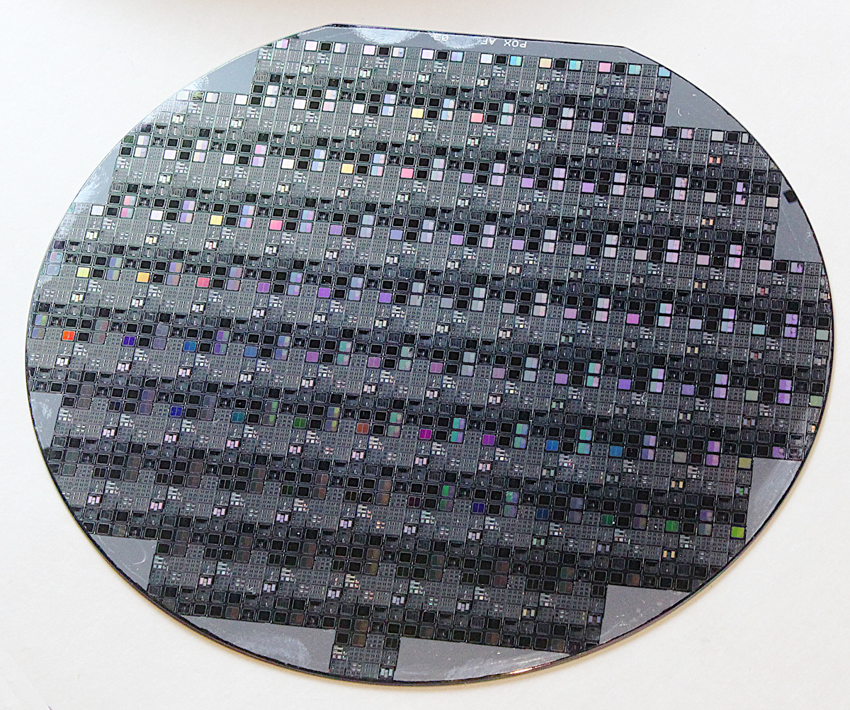 A silicon wafer.