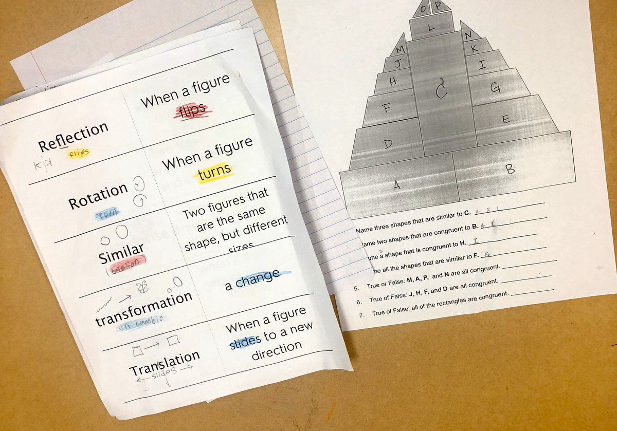 misscuts_chs's tweet image. Today in 1st period ESL, my students worked on math vocabulary. In 3rd period math, they were able to put their resource into use! Other students in the class were jealous of their notes and asked if they could get a copy. 😂 #languagesupport #contentsupport
