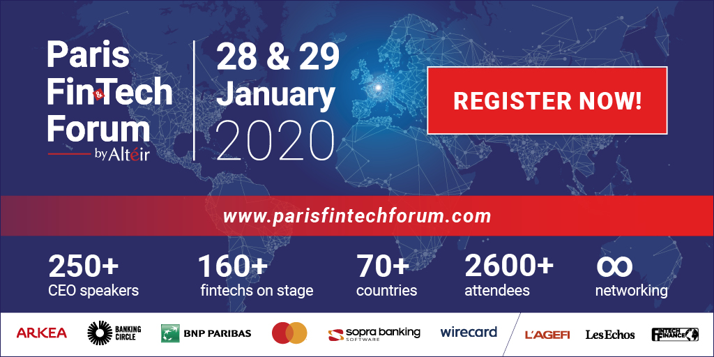 ParisFinForum's tweet photo. TIME to book your place for #PFF20  Next Jan 28 &amp; 29th !! 👉 https://t.co/3tp2s2Ele1 cc @AliPaterson @fintechna https://t.co/IpYnbUFHZl