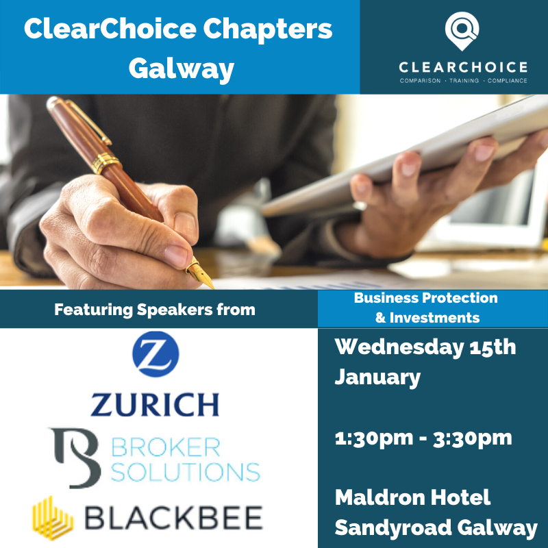 ClearChoice_tm's tweet photo. Join us at our Galway ClearChoice Chapters Event from 1:30pm-3:30pm on Wednesday the 15th of January at the Maldron Hotel Sandyroad Galway! Book your place today! https://t.co/8JGNXA1pYI https://t.co/b6FmveJ5D4
