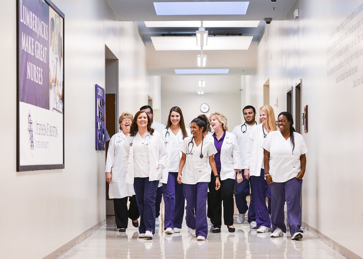 SFASU's tweet photo. Lumberjacks make great nurses — and they make great nurses on the first try!

The DeWitt School of Nursing has a pass rate of 97% on the NCLEX-RN examination.

#20ThingsFor2020 https://t.co/NfAsPug6i2