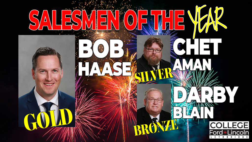 Congratulations to our top salesmen of the year! These individuals went the extra mile in 2019! Congratulations Bob Haase, Chet Aman, and Darby Blain! 

#Lethbridge #YQL #FordDealer #LincolnDealer #Ford #Lincoln  #Congratulations #HardWork #Dedication #Team