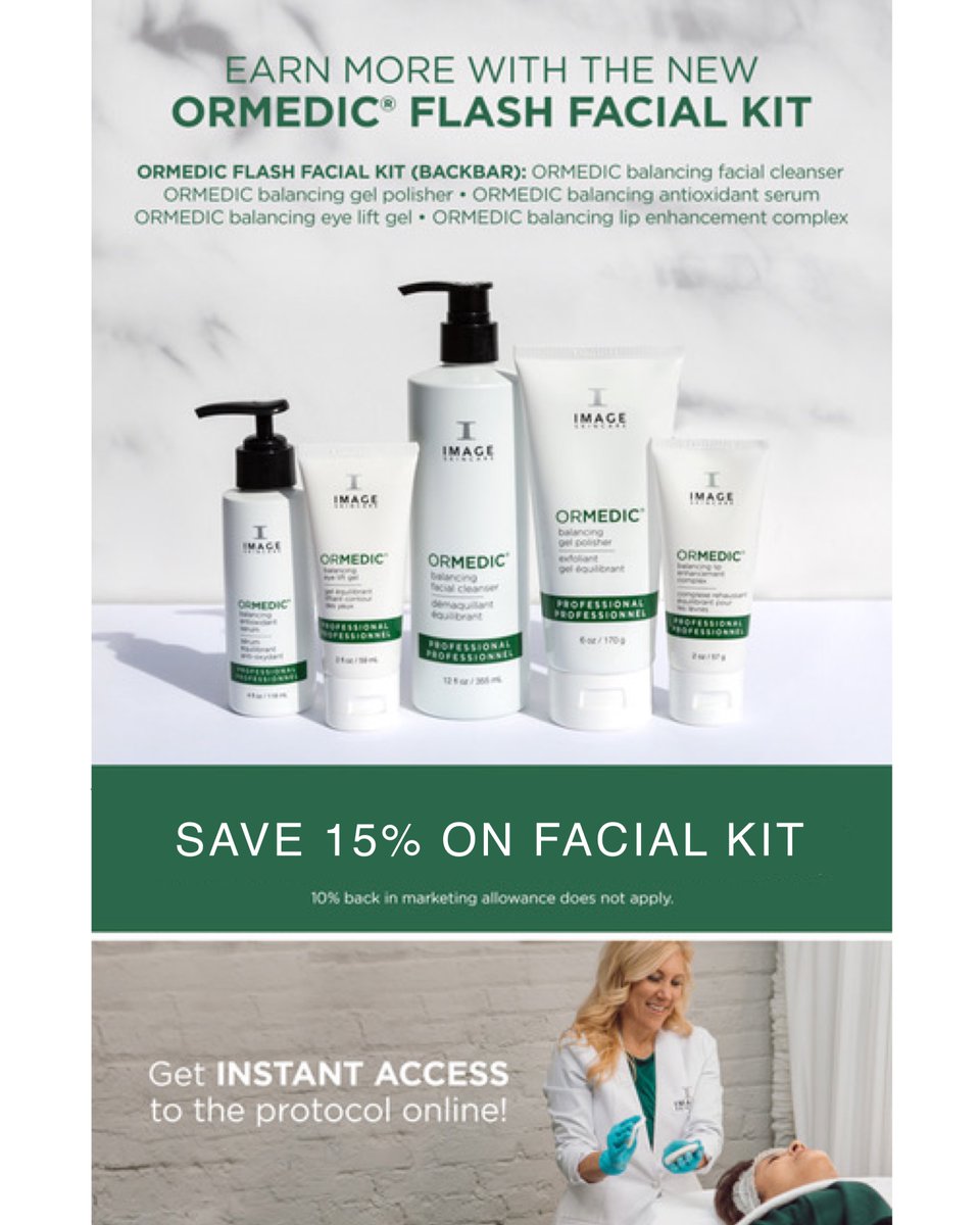 dorie_image's tweet photo. Ormedic Flash Facial Kit, amazing new treatment to offer and earn more, Save 15% on kit!

🌱 offer valid until 2/28
🌱 10% back in marketing does not apply

#followdorie #imageskincare #newnatural #ormedic #medicalgrade #organic #esthetician #centralvalleyesthetician #MD #spa https://t.co/gWWaGWYcDv