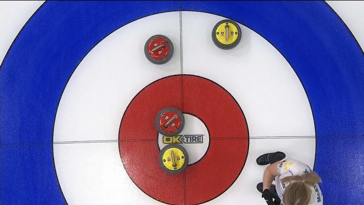 ciaomichaella's tweet image. Silvana &amp;amp; Sara discussing what to do before skip’s last stone... it’s a close one #TeamEurope #curling #ContCup