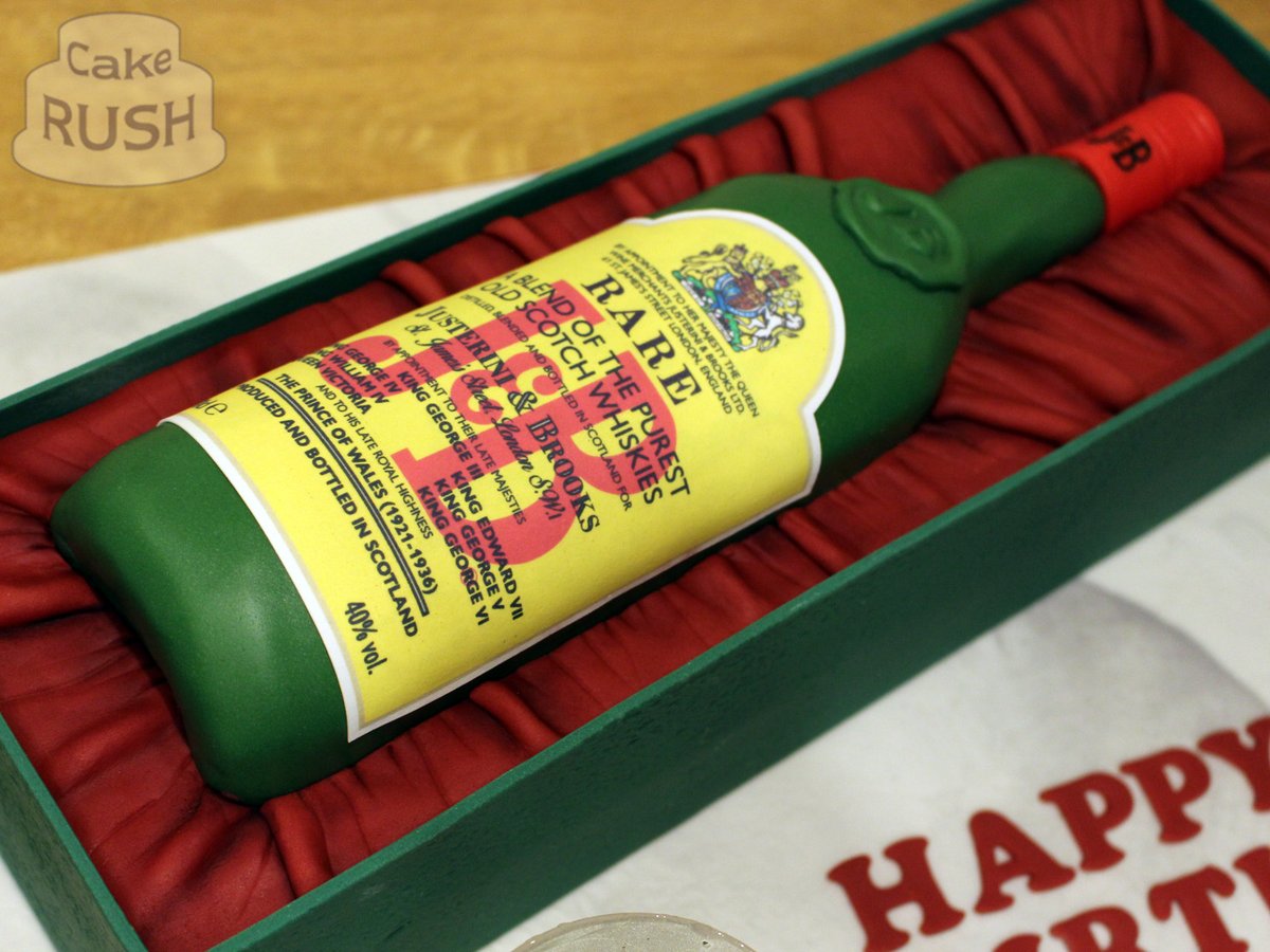 Cakerush Happy 80th Birthday Murray We Think You Deserve A Nice Drink So Here S A Bottle Of Your Favourite Tipple In Cake Form Even The Glass Was Made Of Sugar