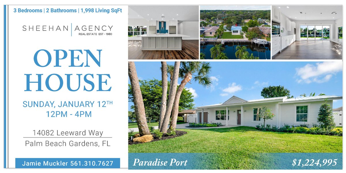 OPEN HOUSE!

Completely renovated 3/2 waterfront home in the heart of Palm Beach Gardens/Jupiter with an 80ft dock!

$1,224,995

14082 Leeward Way, Palm Beach Gardens, FL

bit.ly/2uubvZq

SUNDAY, JANUARY 12th

12-4pm

#openhouse #brokersopen #palmbeachgardensrealestate