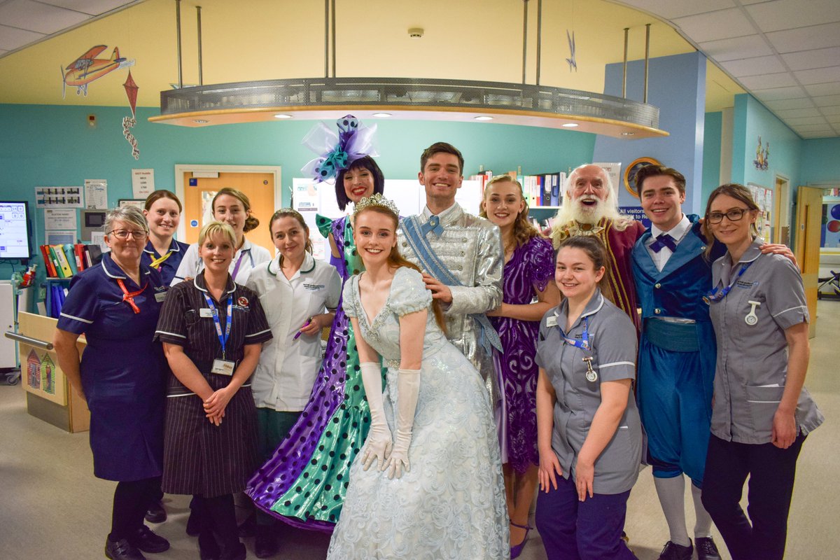 NorwichTheatre's tweet photo. 📸 Members of the Cinderella cast visited the Norfolk and Norwich University Hospital today, to meet patients and staff on the Buxton Ward! https://t.co/Ix9MdsompT