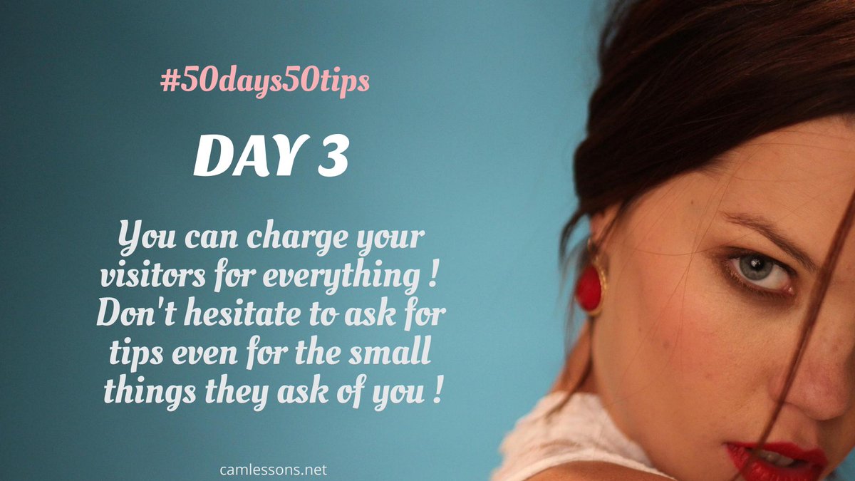Camlessons_net's tweet photo. Continuing with another nice one #50days50tips. Are you following us ? #camgirl #cammodel #modelsupport #snapchat #internetmodeling #modelsuccess @femdommedia @Camlessons_net https://t.co/nVdmqpkQ7M
