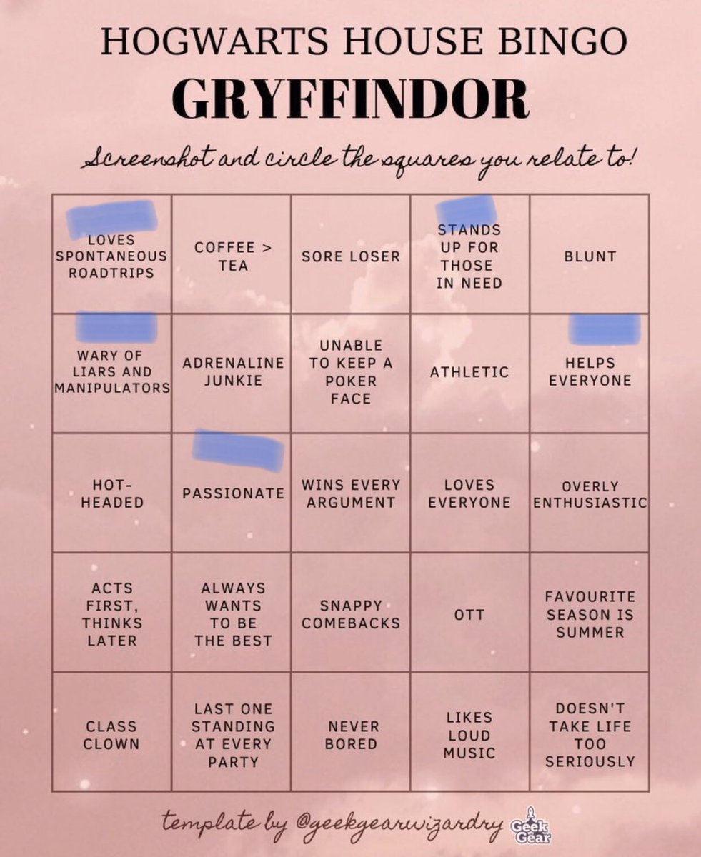 Fangirling_Anna's tweet photo. Slytherin 15/25
Hufflepuff 13/25
Ravenclaw 13/25
Gryffindor 5/25
😁🤷🏼‍♀️ #ImAHufflepuff 😇 https://t.co/LXs8fjnivM