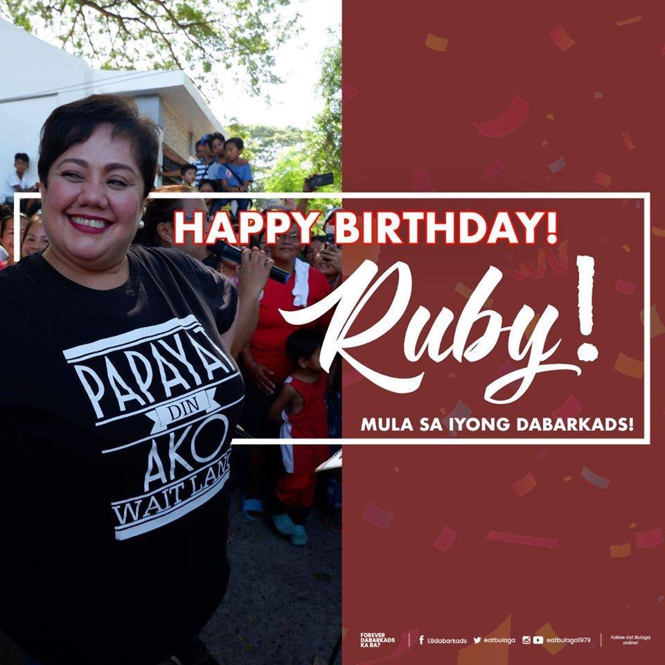 Happy Birthday sa ating Dabarkads, Ms. RUBY RODRIGUEZ!     