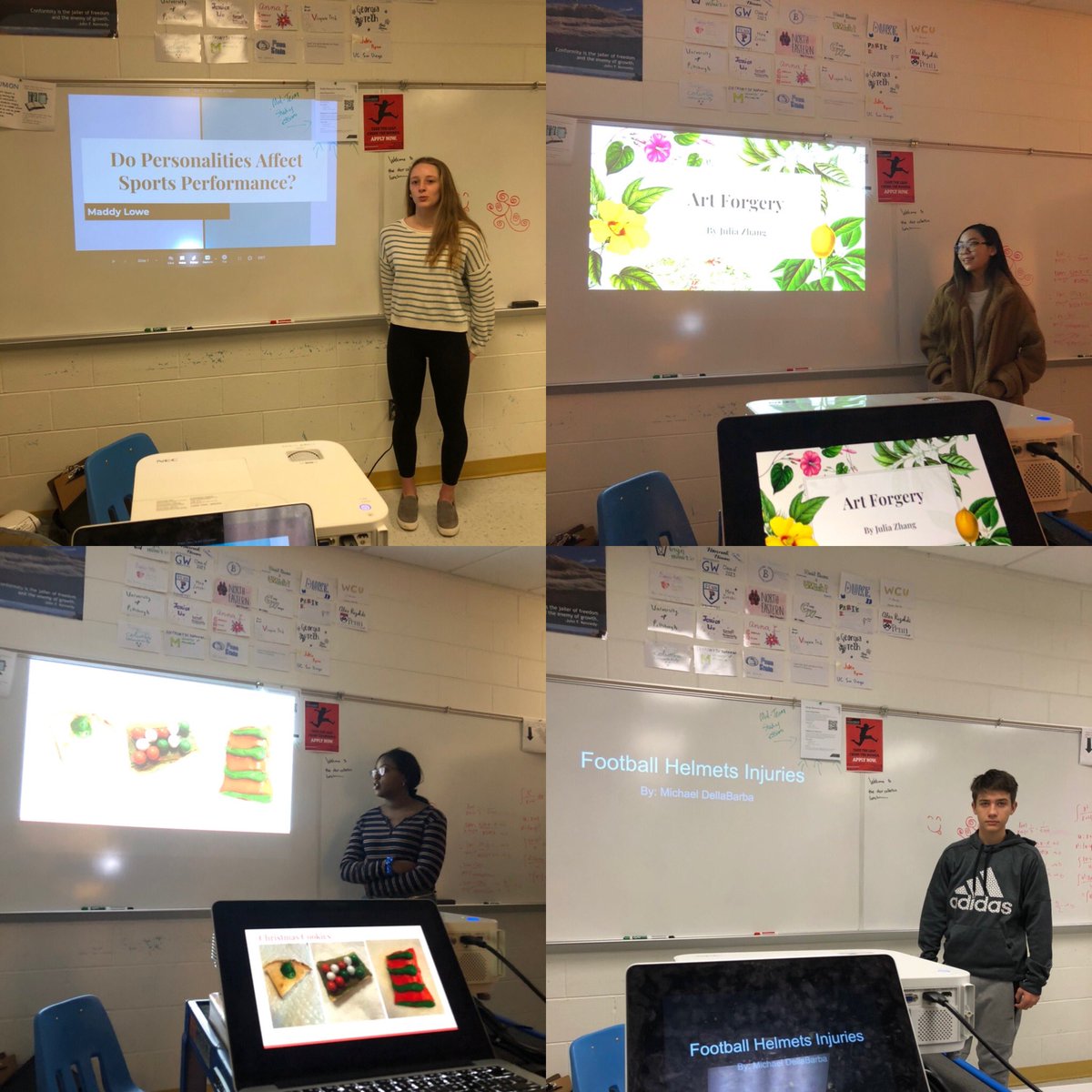 mag_hunt20's tweet photo. Today we saw the passion and research of Personality and Sports, Art Forgery, Bake Sales, and Concussions in Sports. A great way to wrap up our passion projects and prepare for Semester II #mystudentsrock #UHSAT #giveback2U https://t.co/QMNIYNrwZn