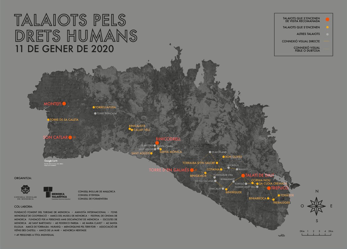 Mtalaiotica's tweet photo. Demà dissabte dia 11 els talaiots de Menorca s'encenen pels Drets Humans. ➡️A les 13h encesa amb bengales de fum, lectura del manifest i Cant de Ítaca. ➡️A les 18.30h encesa amb bengales de llum. #TalaiotspelsdretsHumans https://t.co/Ksh7UaF2N3